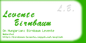 levente birnbaum business card